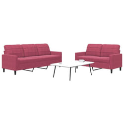 Vidaxl - Ensemble de canapés 2 pcs avec coussins Rouge bordeaux Velours