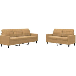 Ensemble de canapés 2 pcs avec coussins Marron Velours vidaXL