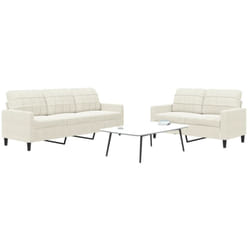 Vidaxl - Ensemble de canapés 2 pcs avec coussins Crème Velours