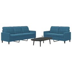Vidaxl - Ensemble de canapés 2 pcs avec coussins Bleu Velours