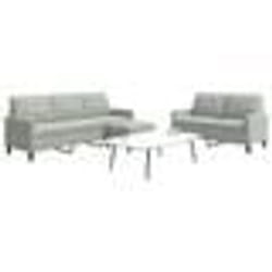vidaXL Ensemble de canapés 3 pcs avec coussins Gris clair Velours
