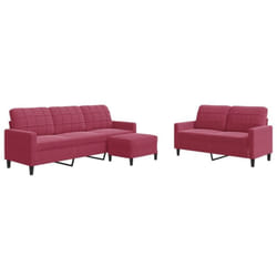 Vidaxl - Ensemble de canapés 3 pcs avec coussins Rouge bordeaux Velours