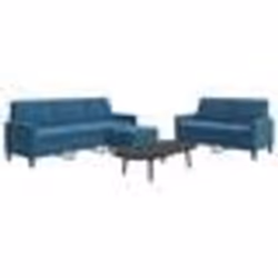 vidaXL Ensemble de canapés 3 pcs avec coussins Bleu Velours