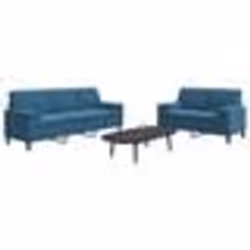 vidaXL Ensemble de canapés 2pcs et coussins et traversins bleu velours