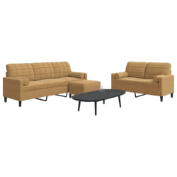 vidaXL Ensemble de canapés 3 pcs avec coussins et traversins velours