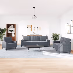 VidaXL 3278432 Ensemble de meubles de salle à manger Gris