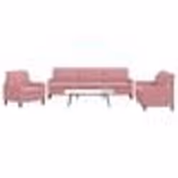 vidaXL Ensemble de canapés 3 pcs avec coussins Rose Velours