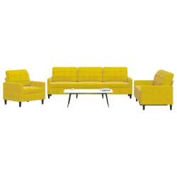 VidaXL Ensemble de Canapés 3 pcs Jaune Velours