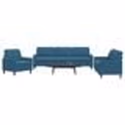 vidaXL Ensemble de canapés 3 pcs avec coussins Bleu Velours