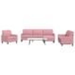 vidaXL Ensemble de canapés 4 pcs avec coussins Rose Velours