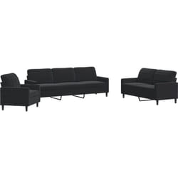 vidaXL Ensemble de canapés 4 pcs avec coussins Noir Velours