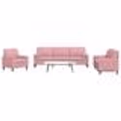 vidaXL Ensemble de canapés 3pcs et coussins et traversins rose velours