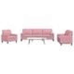 vidaXL Ensemble de canapés 3pcs et coussins et traversins rose velours