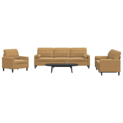 vidaXL Ensemble 3 pcs - Marron