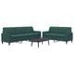 vidaXL Ensemble de canapés 2 pcs avec coussins Vert foncé Velours