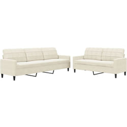 Vidaxl - Ensemble de canapés 2 pcs avec coussins Crème Velours