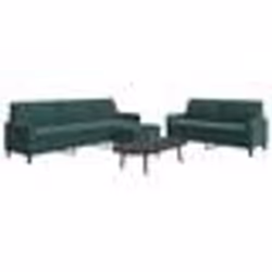 vidaXL Ensemble de canapés 3 pcs avec coussins Vert foncé Velours