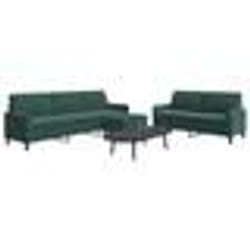 vidaXL Ensemble de canapés 3 pcs avec coussins Vert foncé Velours