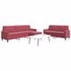 vidaXL Ensemble de canapés 3 pcs avec coussins Rouge bordeaux Velours