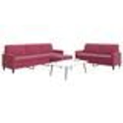 vidaXL Ensemble de canapés 3 pcs avec coussins Rouge bordeaux Velours
