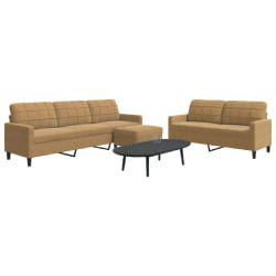 VidaXL Ensemble de canapés 3 pcs - Velours Marron