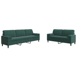 Vidaxl - Ensemble de canapés 2 pcs avec coussins et traversins velours