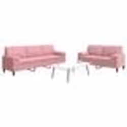vidaXL Ensemble de canapés 2pcs et coussins et traversins rose velours