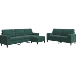 Vidaxl - Ensemble de canapés 3 pcs avec coussins et traversins velours