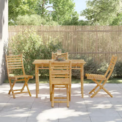 vidaXL Ensemble à manger de jardin 5 pcs bambou