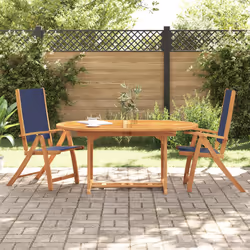 VidaXL 3279241 chaise d'extérieur Terrace Siège rembourré Bois d'acacia, Tissu Bleu