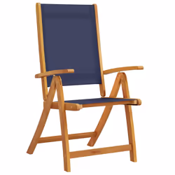 VidaXL 3279241 chaise d'extérieur Terrace Siège rembourré Bois d'acacia, Tissu Bleu