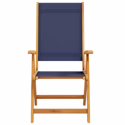 VidaXL 3279241 chaise d'extérieur Terrace Siège rembourré Bois d'acacia, Tissu Bleu - Vue supplémentaire 4