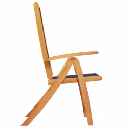 VidaXL 3279242 chaise d'extérieur Terrace Siège rembourré Bois d'acacia, Tissu Bleu - Vue supplémentaire 5