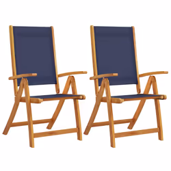 VidaXL 3279243, Terrace, Siège rembourré, Bois d'acacia, Tissu, Bleu, 110 kg, 570 mm