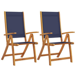 VidaXL 3279243 chaise d'extérieur Terrace Siège rembourré Bois d'acacia, Tissu Bleu