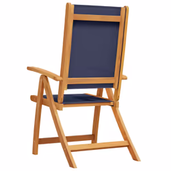 VidaXL 3279243 chaise d'extérieur Terrace Siège rembourré Bois d'acacia, Tissu Bleu - Vue supplémentaire 6