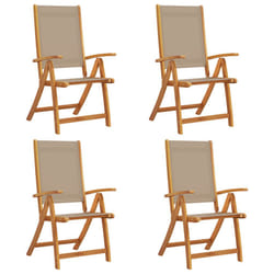VidaXL 3279244 chaise d'extérieur Terrace Siège rembourré Bois d'acacia, Tissu Taupe