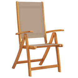 VidaXL 3279244 chaise d'extérieur Terrace Siège rembourré Bois d'acacia, Tissu Taupe