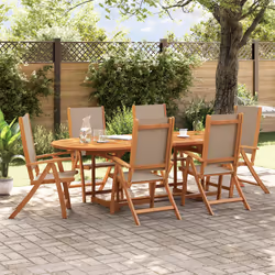 VidaXL 3279245 chaise d'extérieur Terrace Siège rembourré Bois d'acacia, Tissu Taupe - Vue supplémentaire 2