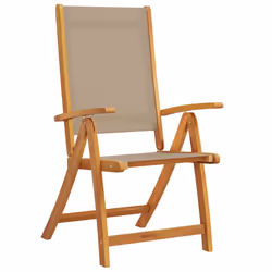 VidaXL 3279246 chaise d'extérieur Terrace Siège rembourré Bois d'acacia, Tissu Taupe - Vue supplémentaire 3