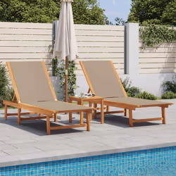 VidaXL 3279251 chaise d'extérieur Linge Siège rembourré Bois d'acacia, Tissu
