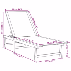 VidaXL 3279251 chaise d'extérieur Linge Siège rembourré Bois d'acacia, Tissu - Vue supplémentaire 8