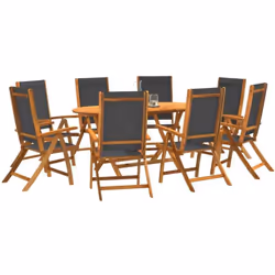 Profitez d'un bon repas en plein air avec votre famille et vos amis avec cet ensemble de salle à manger de jardin en bois ! B ...