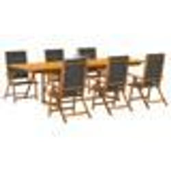 vidaXL Ensemble à Manger de jardin 7pcs bois d'acacia solide textilène