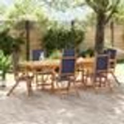 vidaXL Ensemble à Manger de jardin 7pcs bois d'acacia solide textilène