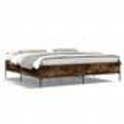 vidaXL Cadre de lit sans matelas chêne fumé 200x200 cm - 200 x 200 cm
