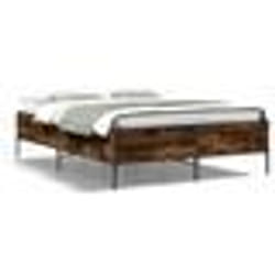 vidaXL Cadre de lit sans matelas chêne fumé 160x200 cm - 160 x 200 cm