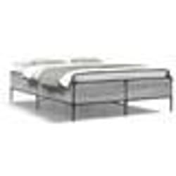 vidaXL Cadre de lit sans matelas sonoma gris 160x200 cm - 160 x 200 cm