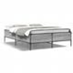 vidaXL Cadre de lit sans matelas sonoma gris 150x200 cm - 150 x 200 cm