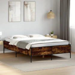vidaXL Cadre de lit sans matelas chêne fumé 120x200 cm - 120 x 200 cm